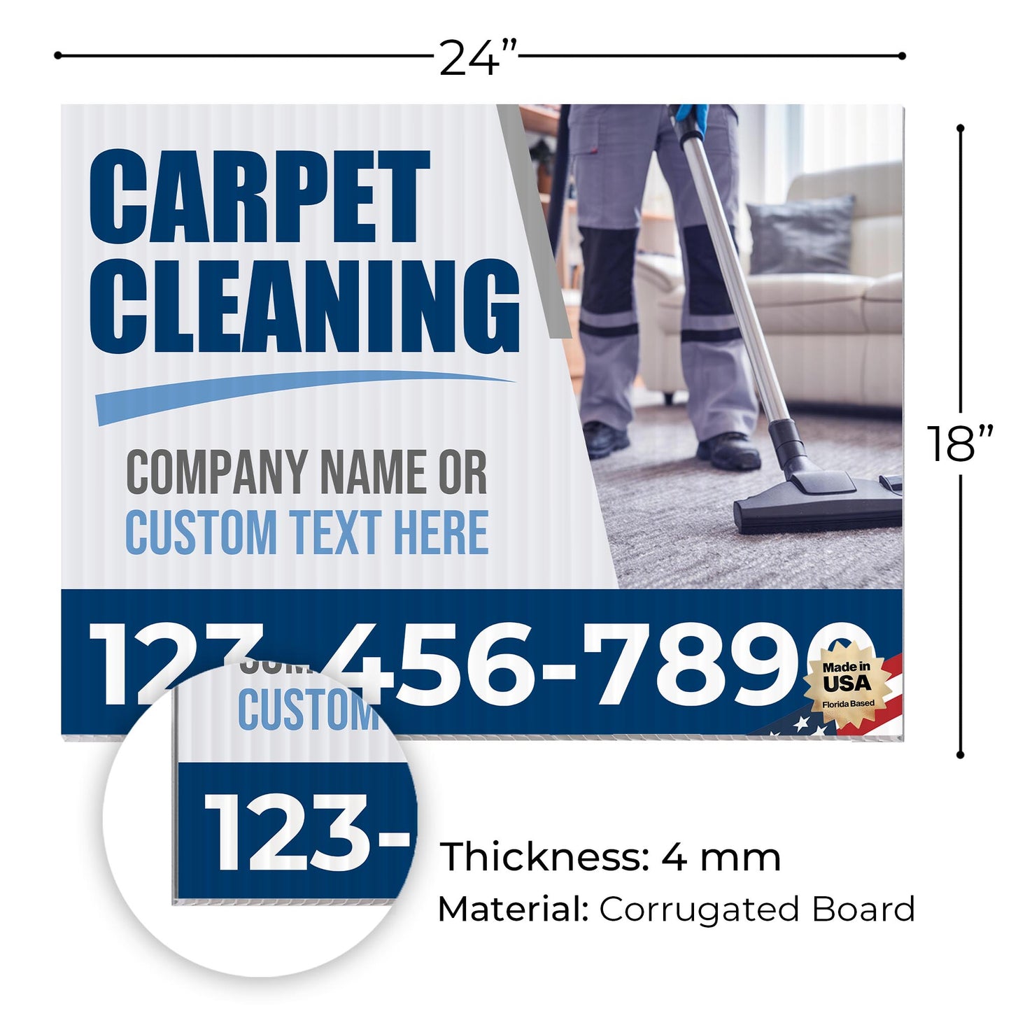 Carpet Cleaning Services Yard Sign Design 1 -  BFS-CARPCL-24X18-DS-D1-BFS-CARPCL-24X18-SS-D1