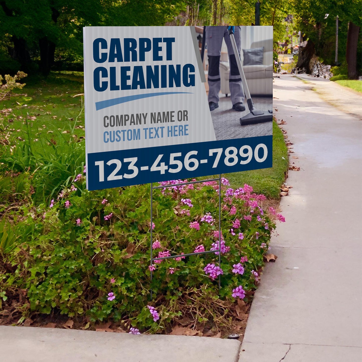 Carpet Cleaning Services Yard Sign Design 1 -  BFS-CARPCL-24X18-DS-D1-BFS-CARPCL-24X18-SS-D1