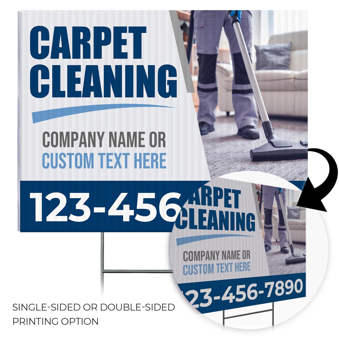 Carpet Cleaning Services Yard Sign Design 1 -  BFS-CARPCL-24X18-DS-D1-BFS-CARPCL-24X18-SS-D1