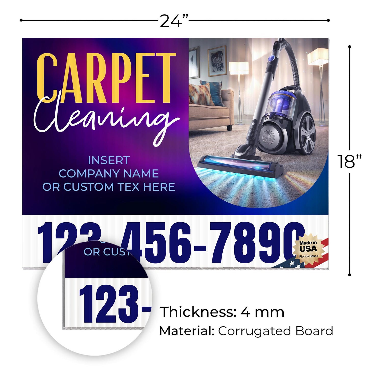 Carpet Cleaning Services Yard Sign Design 2 -  BFS-CARPCL-24X18-DS-D2-BFS-CARPCL-24X18-SS-D2