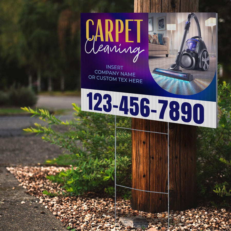 Carpet Cleaning Services Yard Sign Design 2 -  BFS-CARPCL-24X18-DS-D2-BFS-CARPCL-24X18-SS-D2