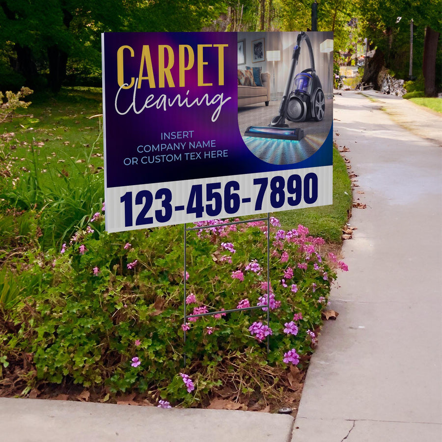 Carpet Cleaning Services Yard Sign Design 2 -  BFS-CARPCL-24X18-DS-D2-BFS-CARPCL-24X18-SS-D2