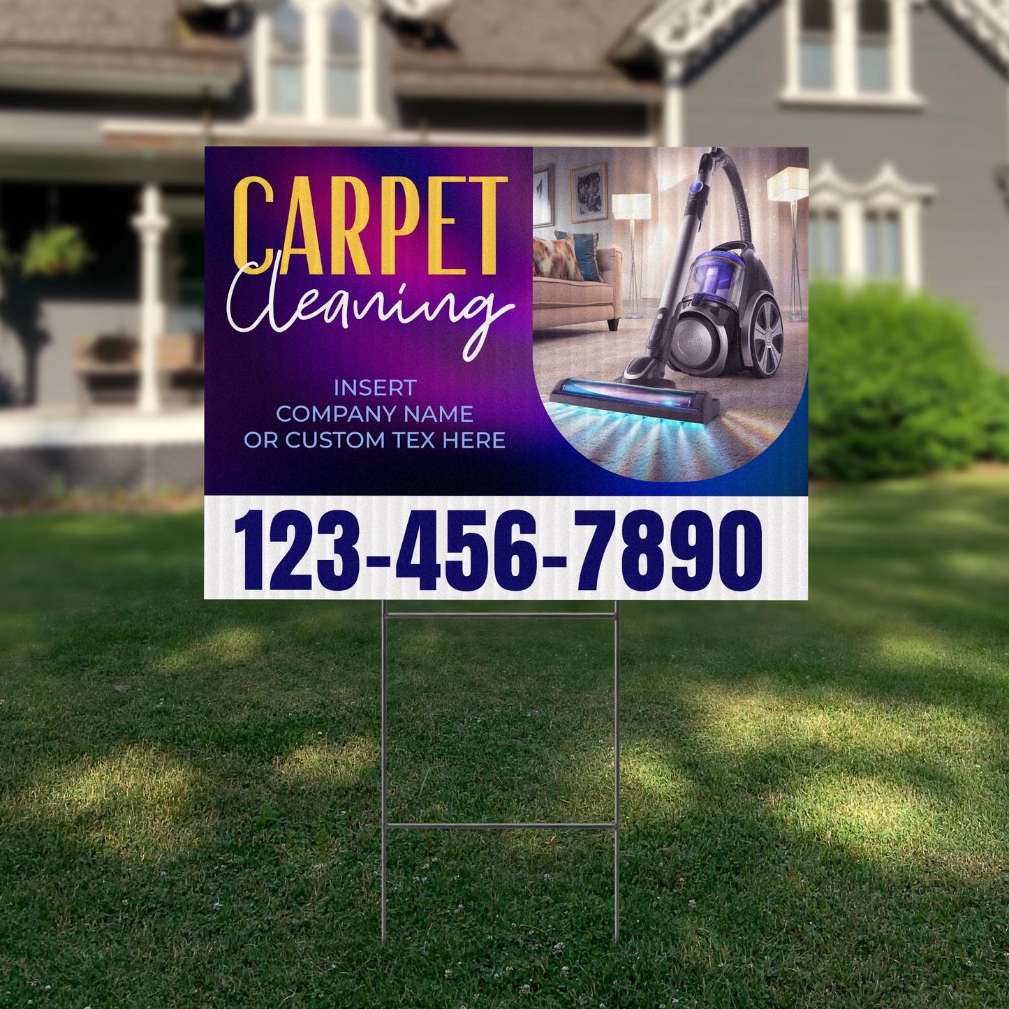 Carpet Cleaning Services Yard Sign Design 2 -  BFS-CARPCL-24X18-DS-D2-BFS-CARPCL-24X18-SS-D2