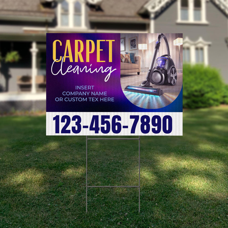 Carpet Cleaning Services Yard Sign Design 2 -  BFS-CARPCL-24X18-DS-D2-BFS-CARPCL-24X18-SS-D2