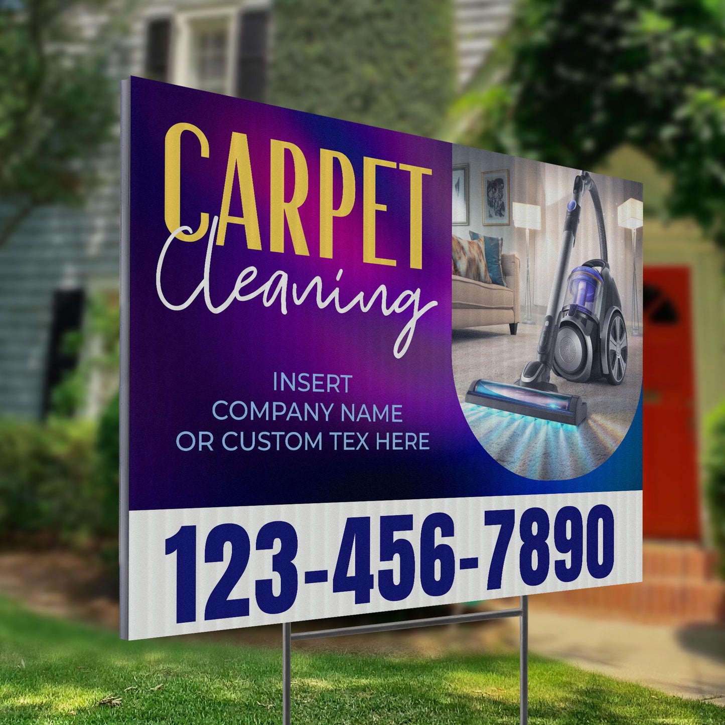 Carpet Cleaning Services Yard Sign Design 2 -  BFS-CARPCL-24X18-DS-D2-BFS-CARPCL-24X18-SS-D2