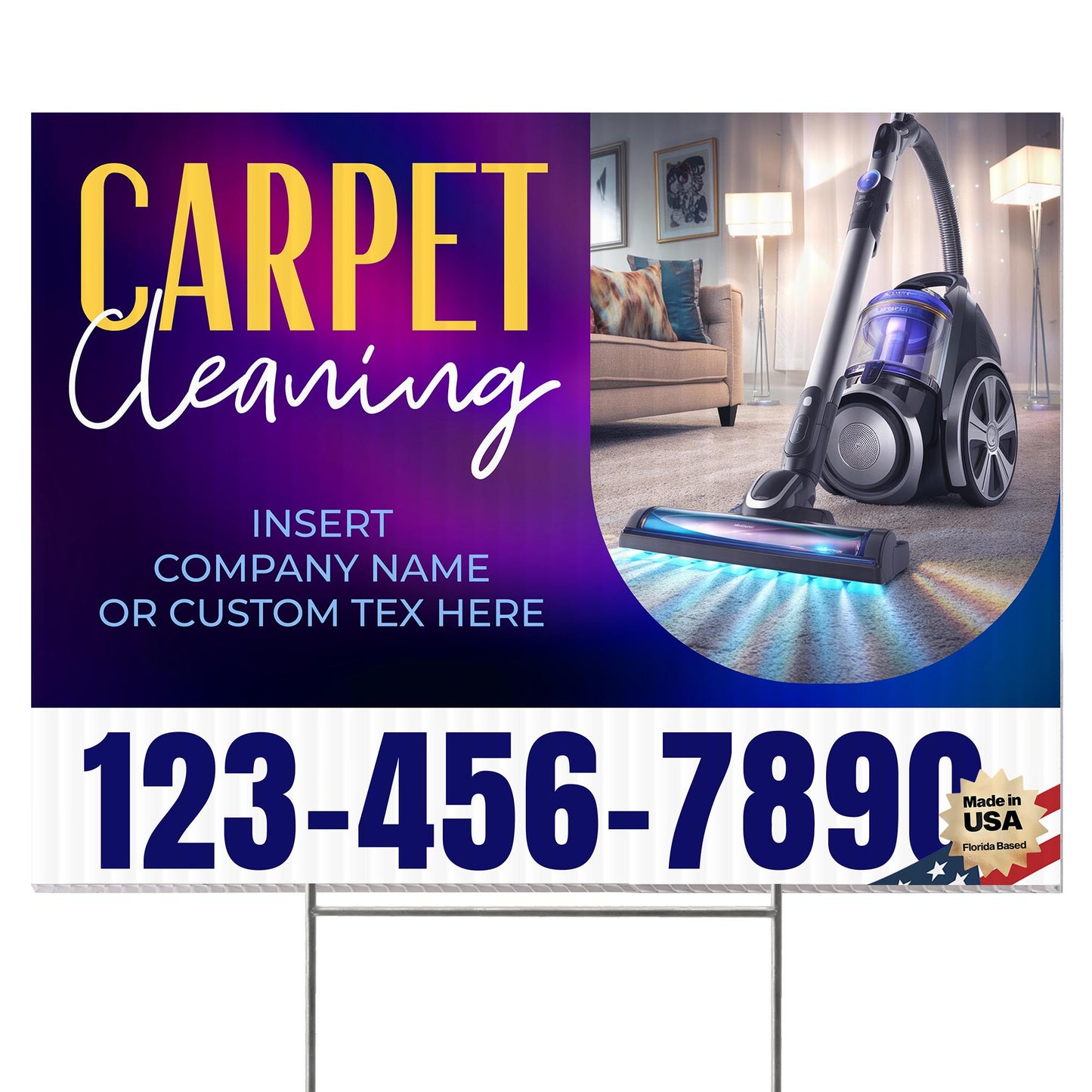 Carpet Cleaning Services Yard Sign Design 2 -  BFS-CARPCL-24X18-DS-D2-BFS-CARPCL-24X18-SS-D2