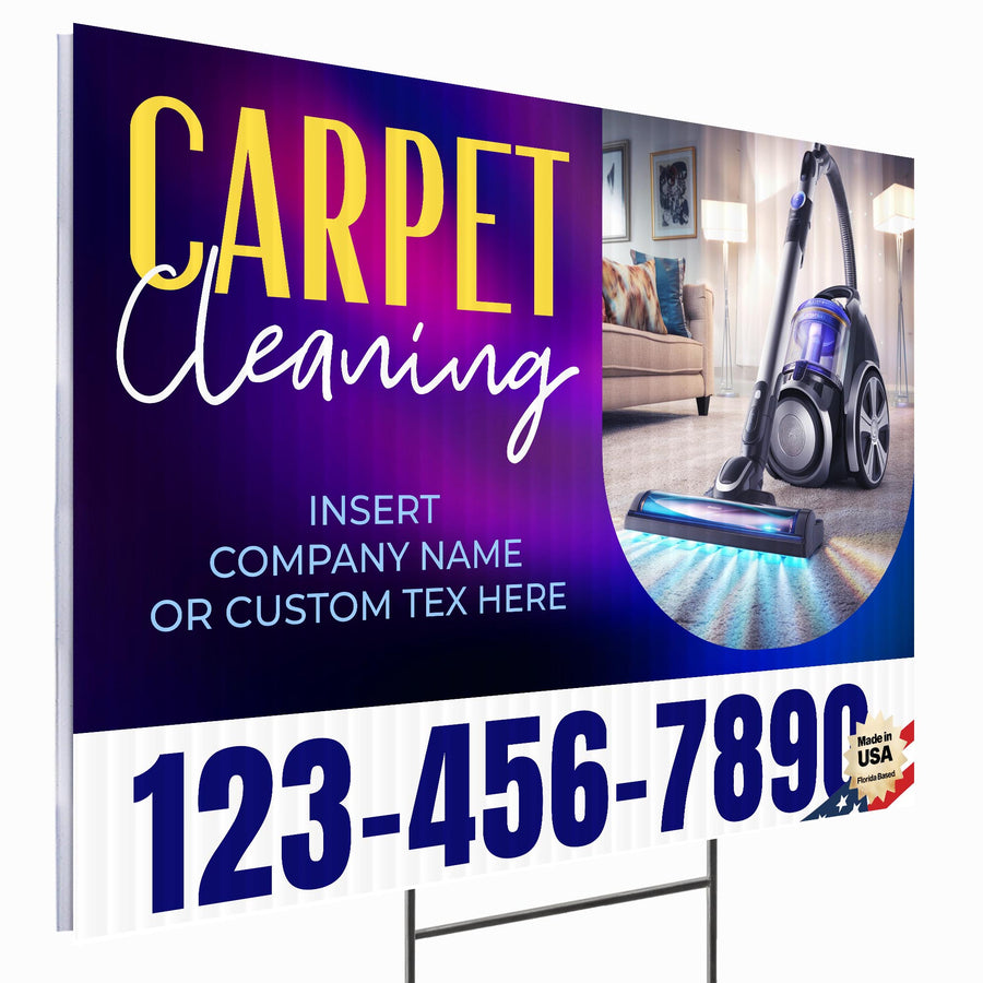 Carpet Cleaning Services Yard Sign Design 2 -  BFS-CARPCL-24X18-DS-D2-BFS-CARPCL-24X18-SS-D2