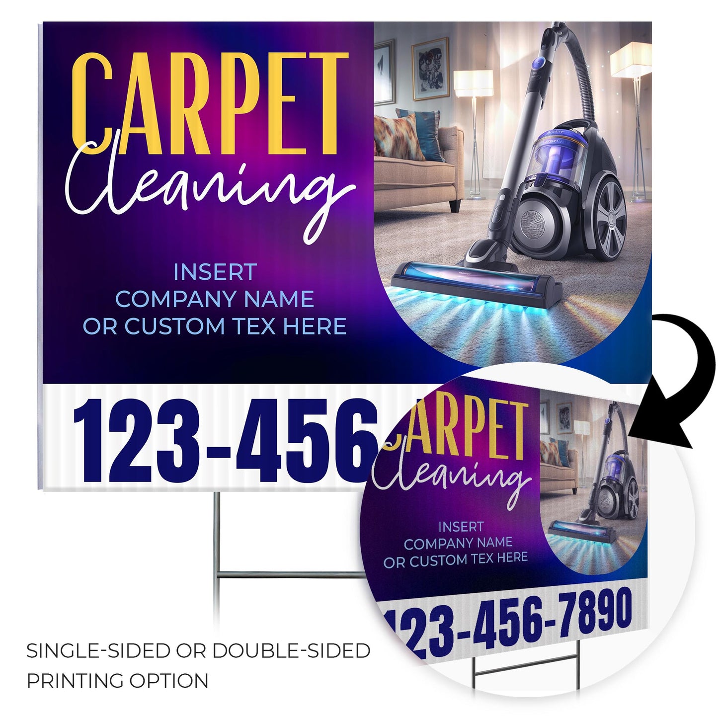 Carpet Cleaning Services Yard Sign Design 2 -  BFS-CARPCL-24X18-DS-D2-BFS-CARPCL-24X18-SS-D2