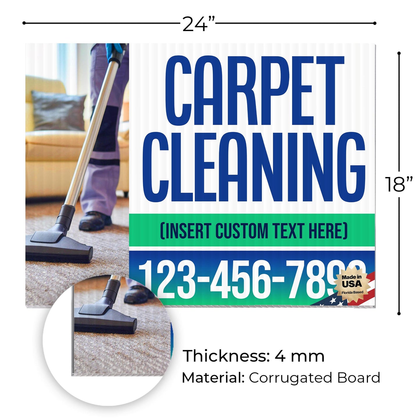 Carpet Cleaning Services Yard Sign Design 3 -  BFS-CARPCL-24X18-DS-D3-BFS-CARPCL-24X18-SS-D3