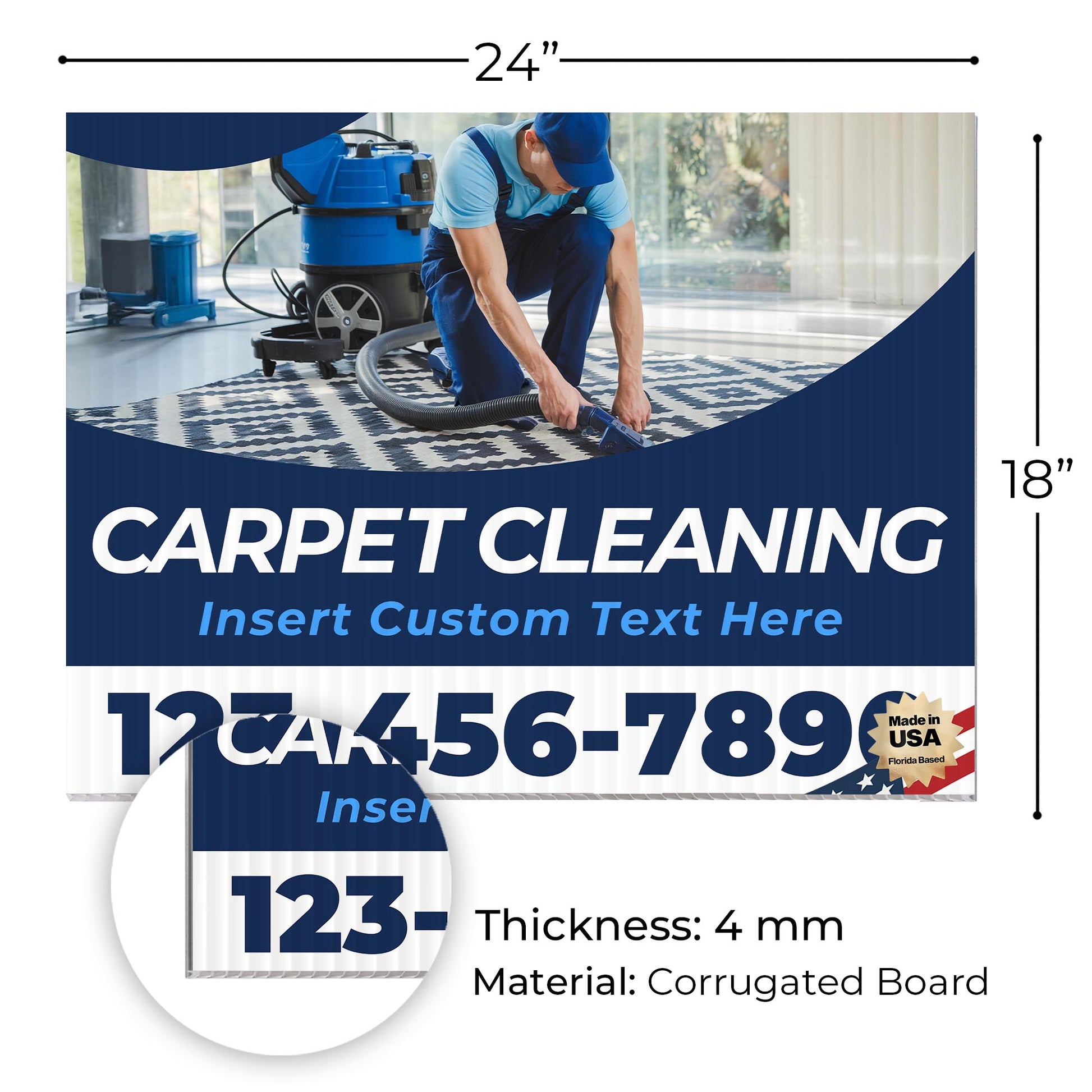 Carpet Cleaning Services Yard Sign Design 4 -  BFS-CARPCL-24X18-DS-D4-BFS-CARPCL-24X18-SS-D4