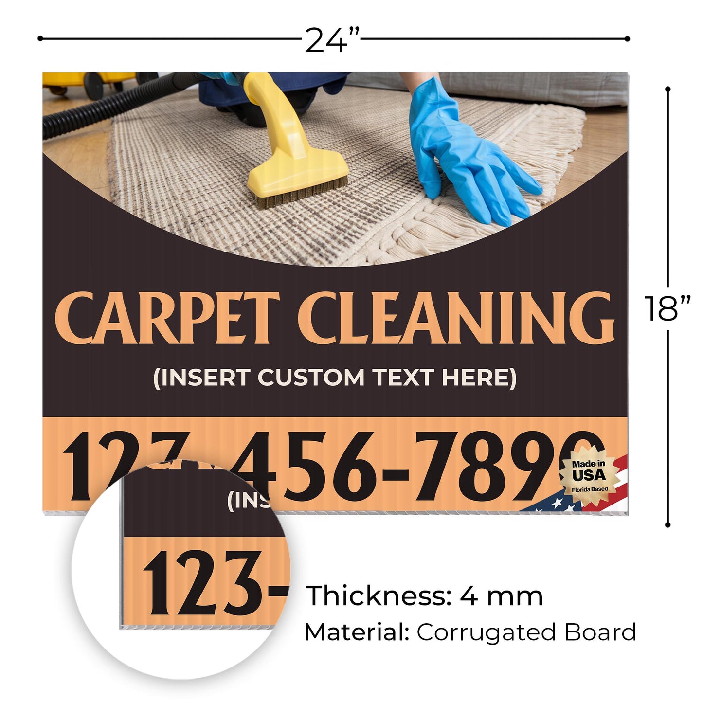Carpet Cleaning Services Yard Sign Design 5 -  BFS-CARPCL-24X18-DS-D5-BFS-CARPCL-24X18-SS-D5