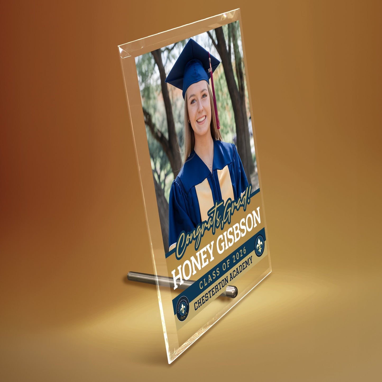 Chesterton Academy of Orlando Glass Plaque Design 2