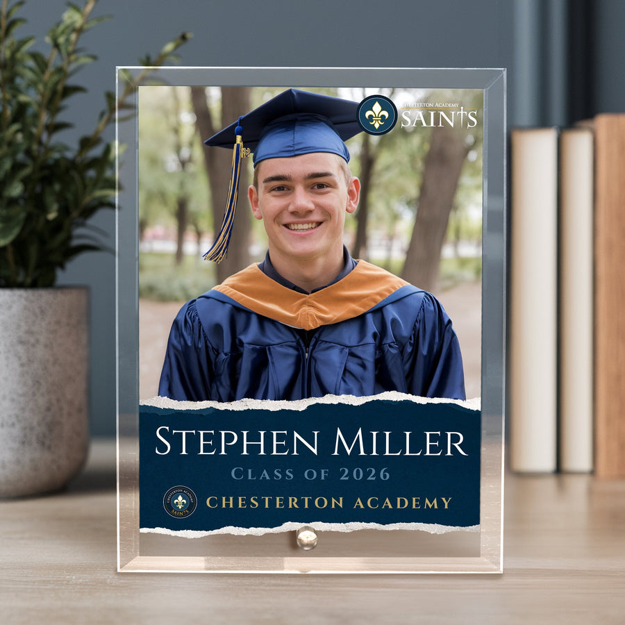Chesterton Academy of Orlando Glass Plaque Design 3