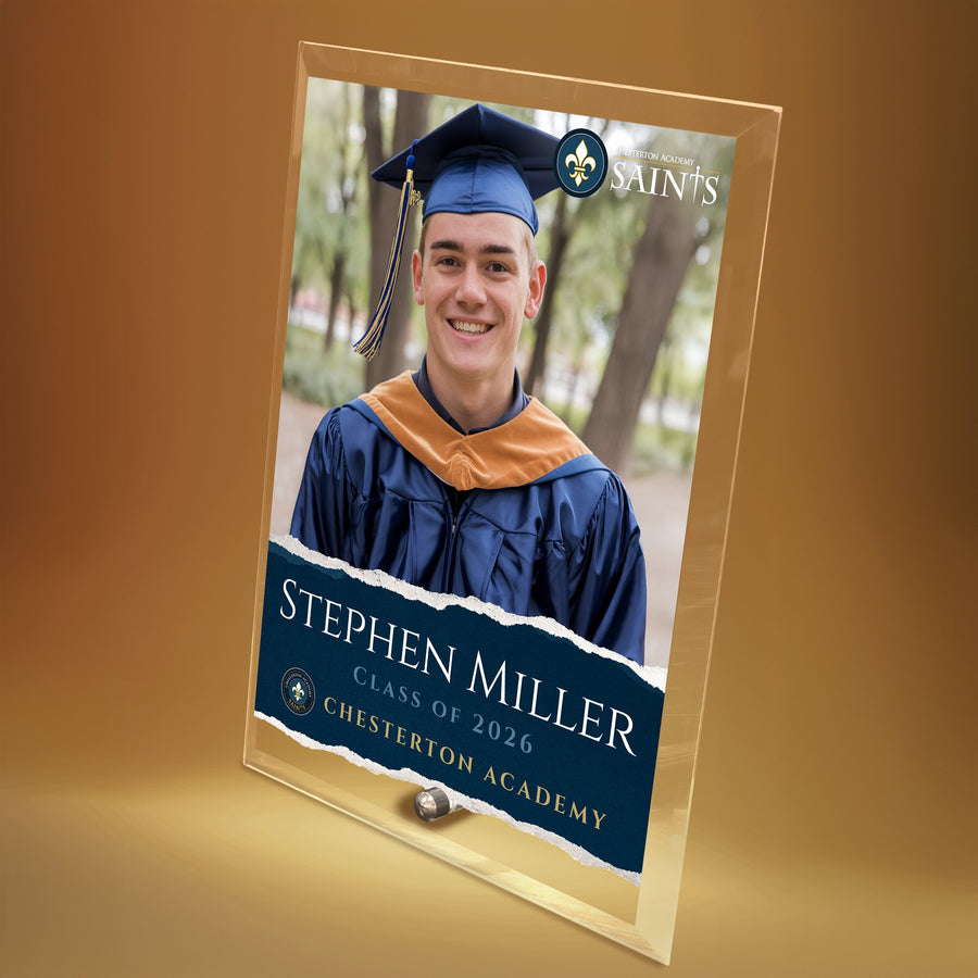 Chesterton Academy of Orlando Glass Plaque Design 3
