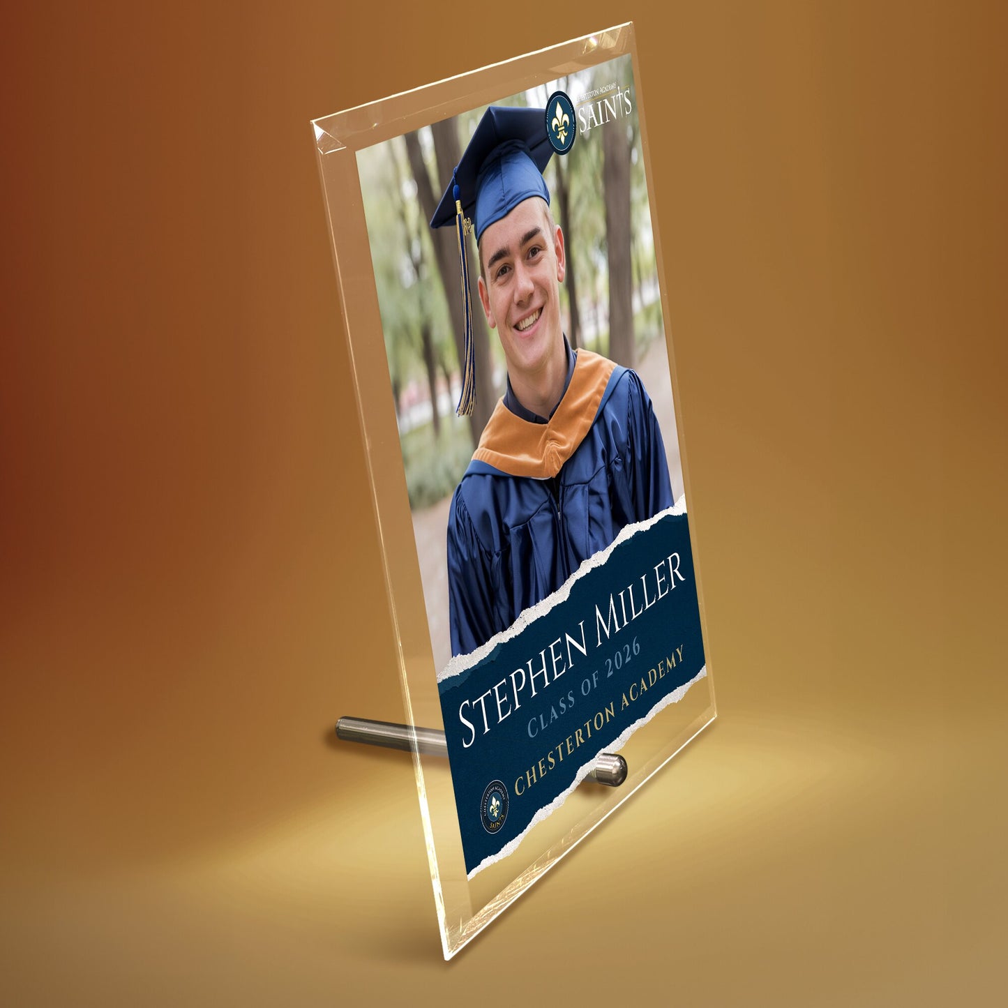 Chesterton Academy of Orlando Glass Plaque Design 3