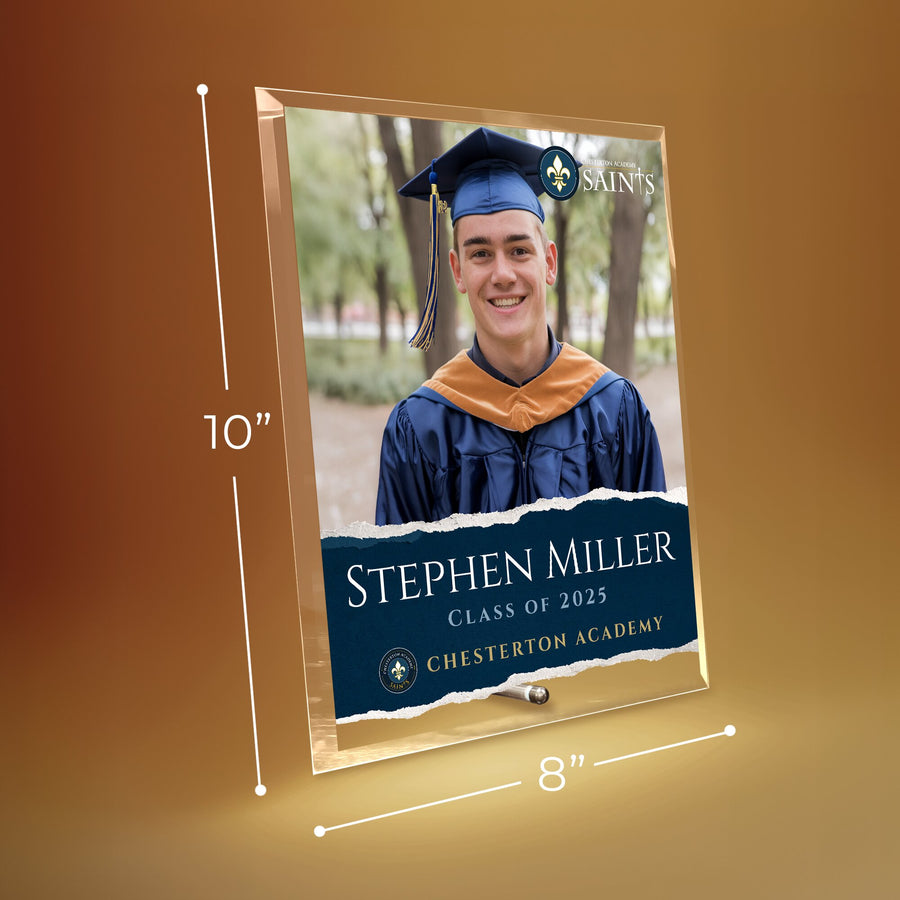 Chesterton Academy of Orlando Glass Plaque Design 3