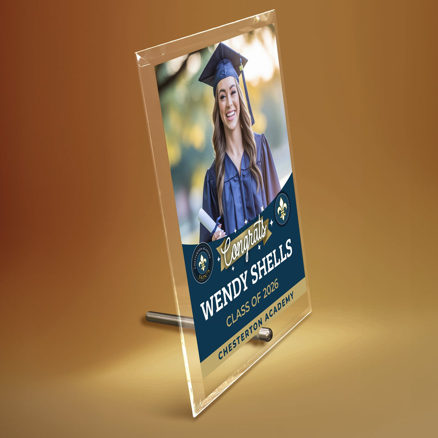 Chesterton Academy of Orlando Glass Plaque Design 6