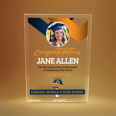 Coastal Middle & High School Glass Plaque Design 1
