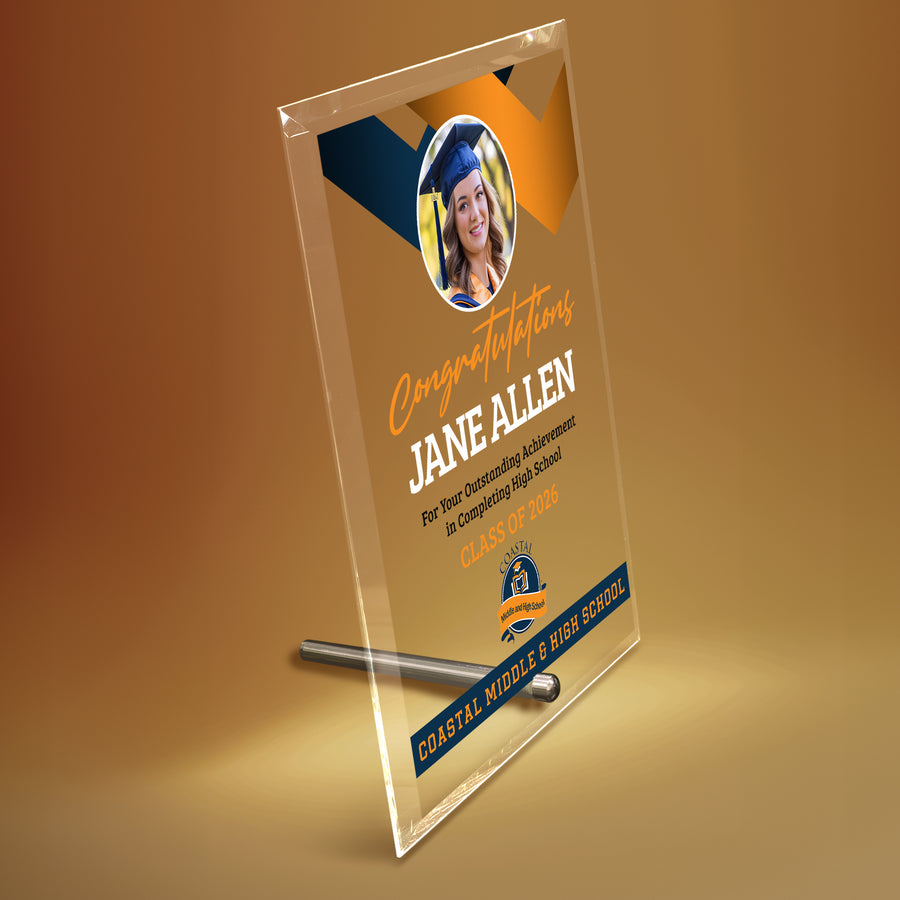 Coastal Middle & High School Glass Plaque Design 1