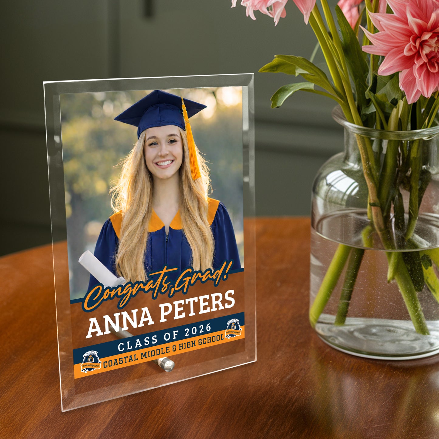 Coastal Middle & High School Glass Plaque Design 2