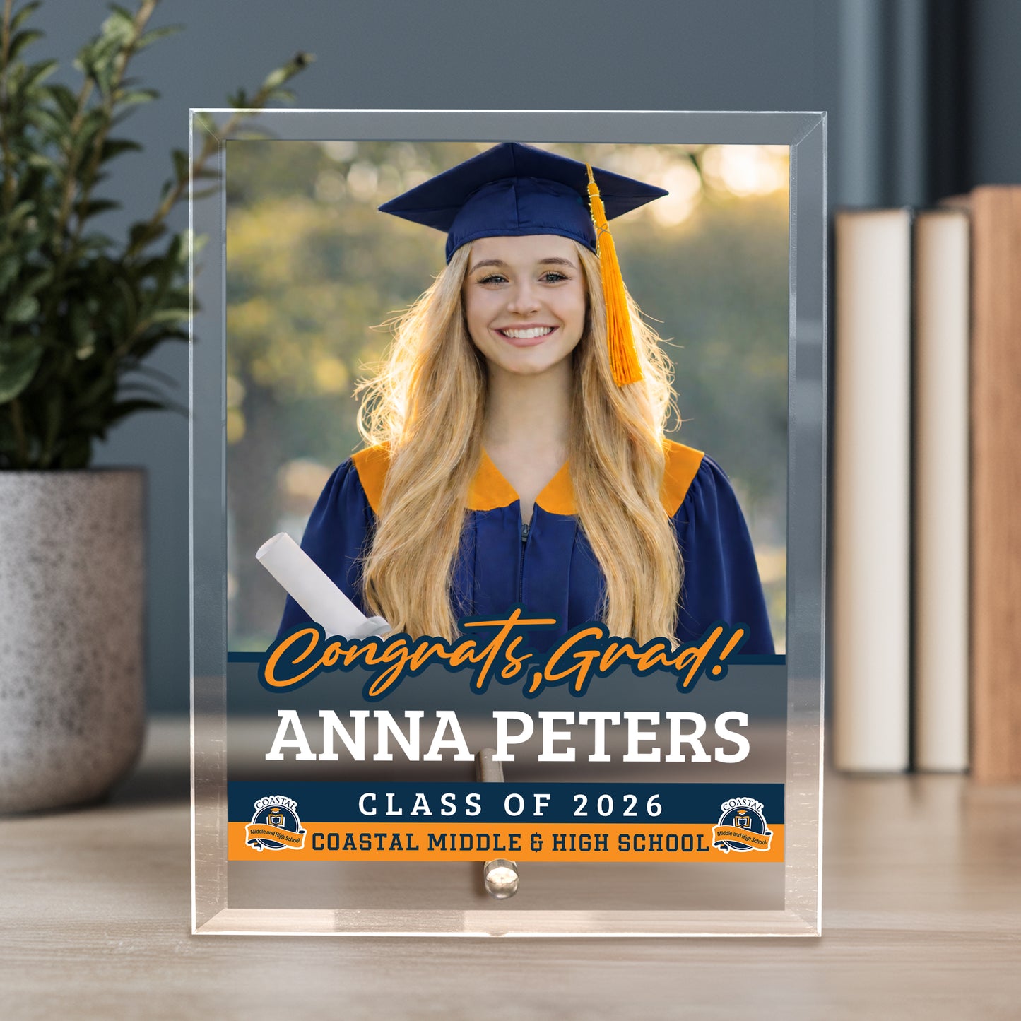 Coastal Middle & High School Glass Plaque Design 2