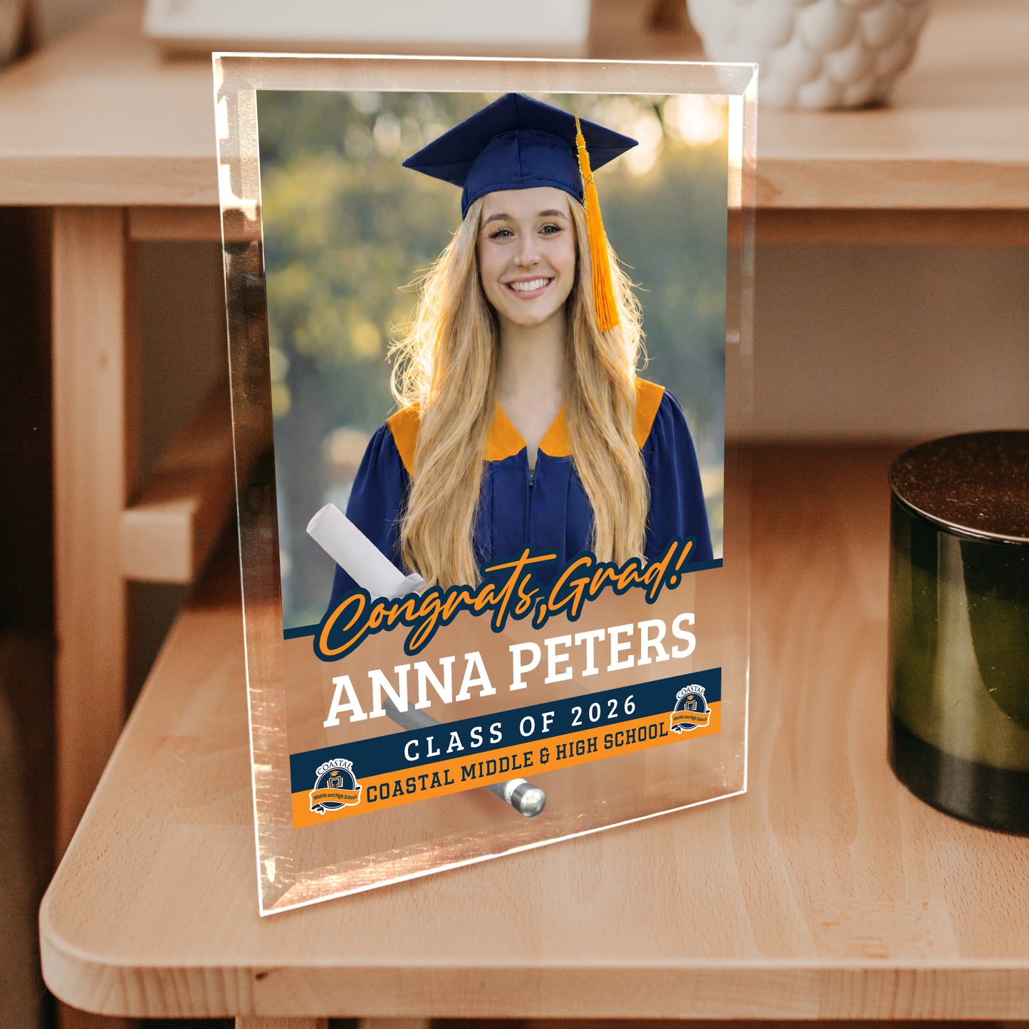 Coastal Middle & High School Glass Plaque Design 2