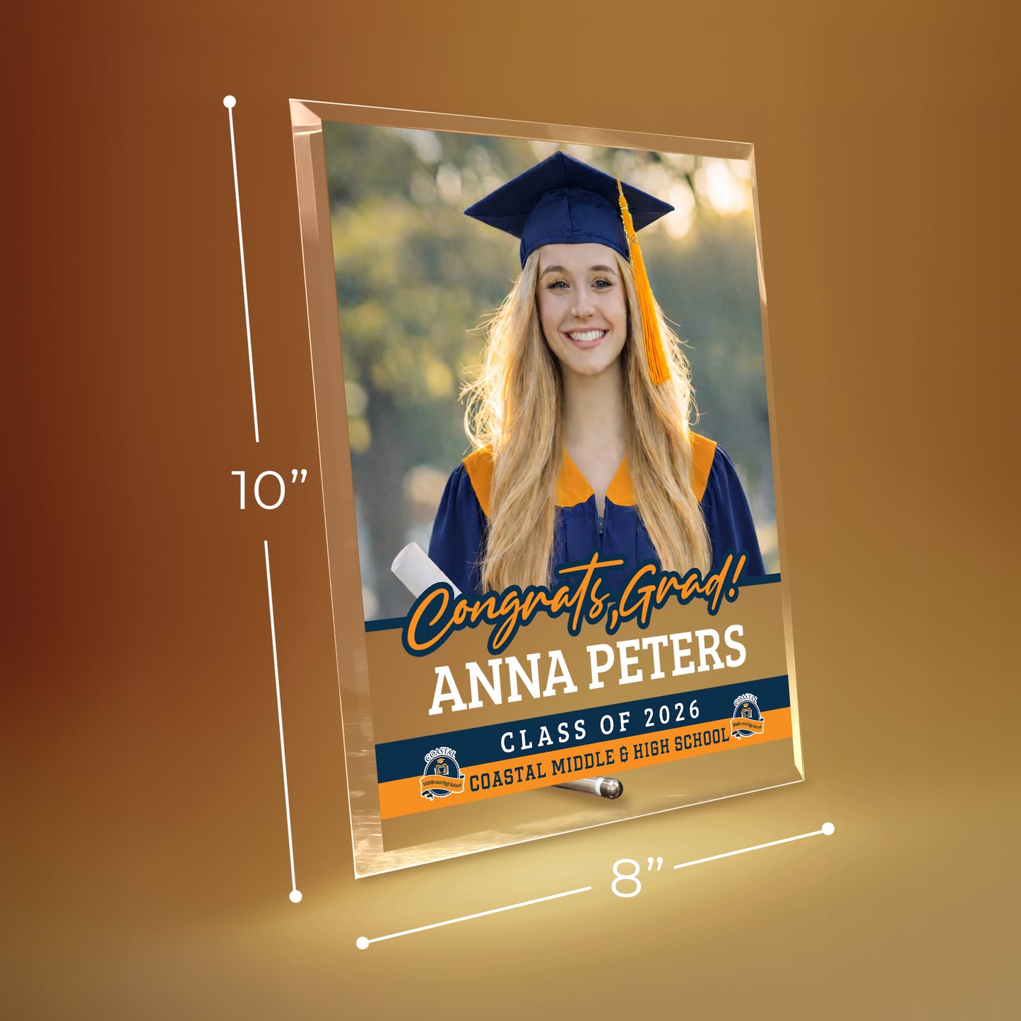 Coastal Middle & High School Glass Plaque Design 2
