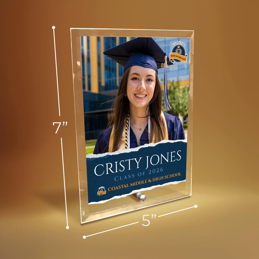 Coastal Middle & High School Glass Plaque Design 3