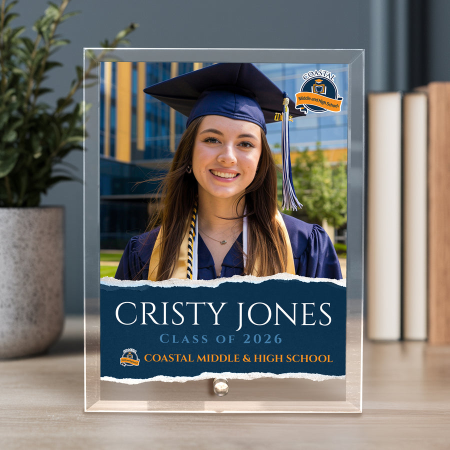 Coastal Middle & High School Glass Plaque Design 3