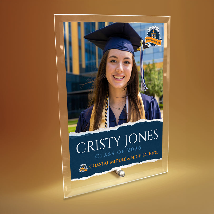 Coastal Middle & High School Glass Plaque Design 3