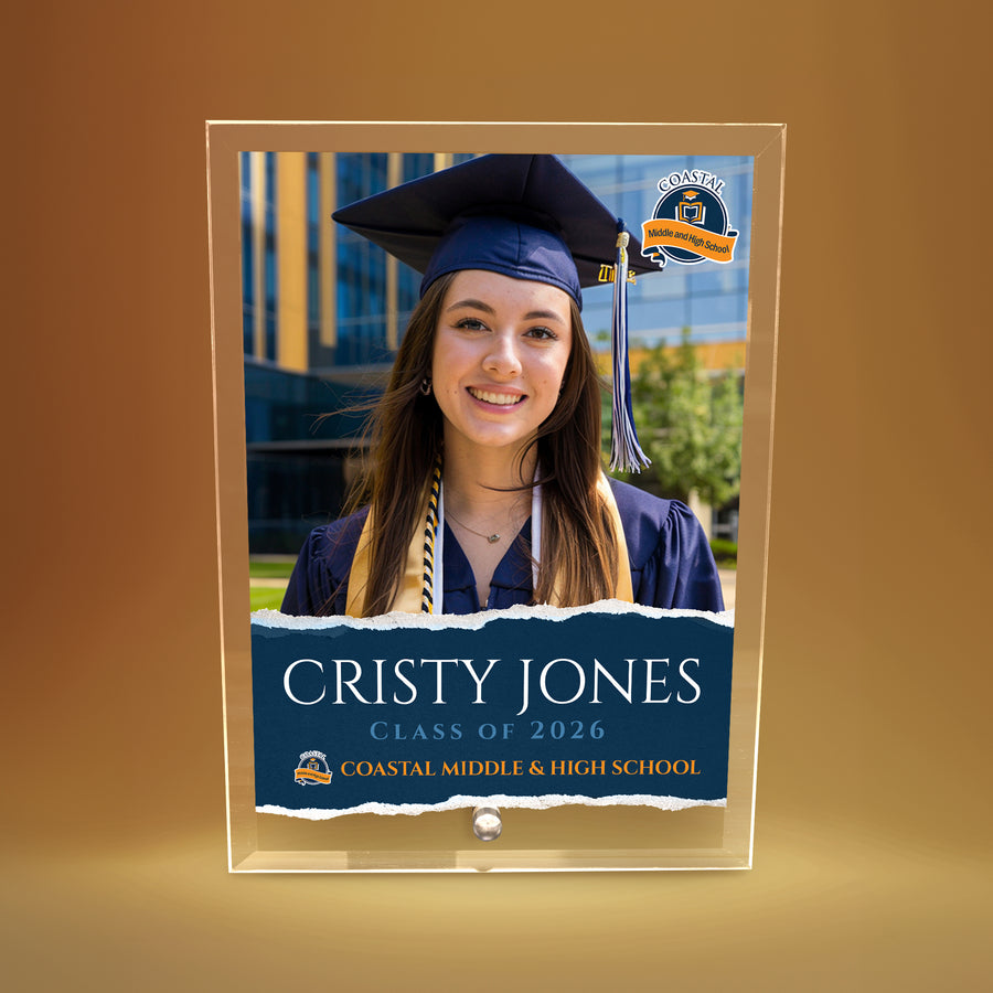 Coastal Middle & High School Glass Plaque Design 3