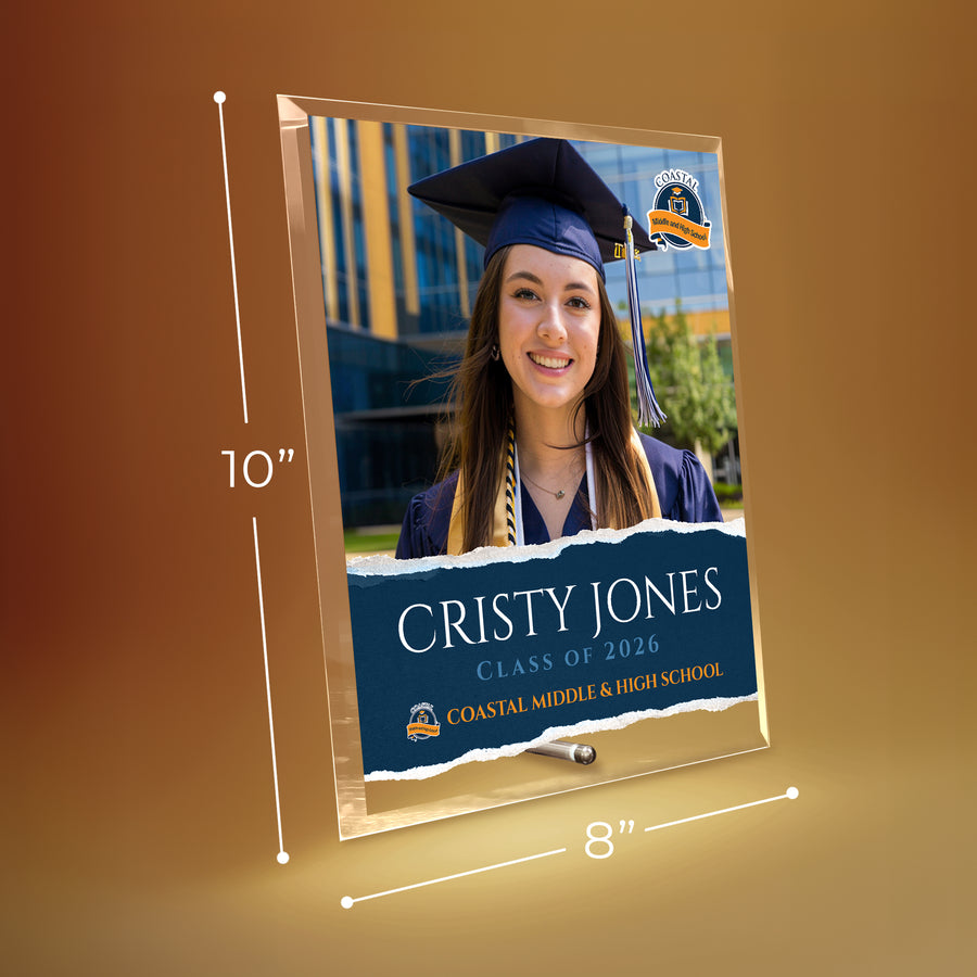 Coastal Middle & High School Glass Plaque Design 3