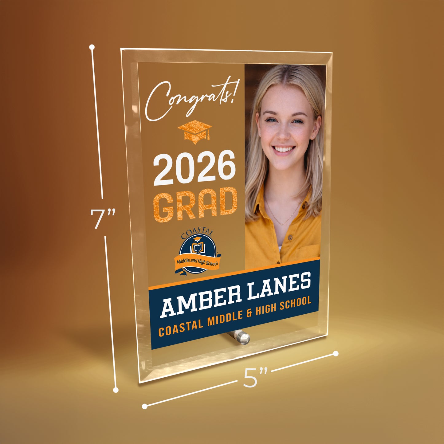 Coastal Middle & High School Glass Plaque Design 4