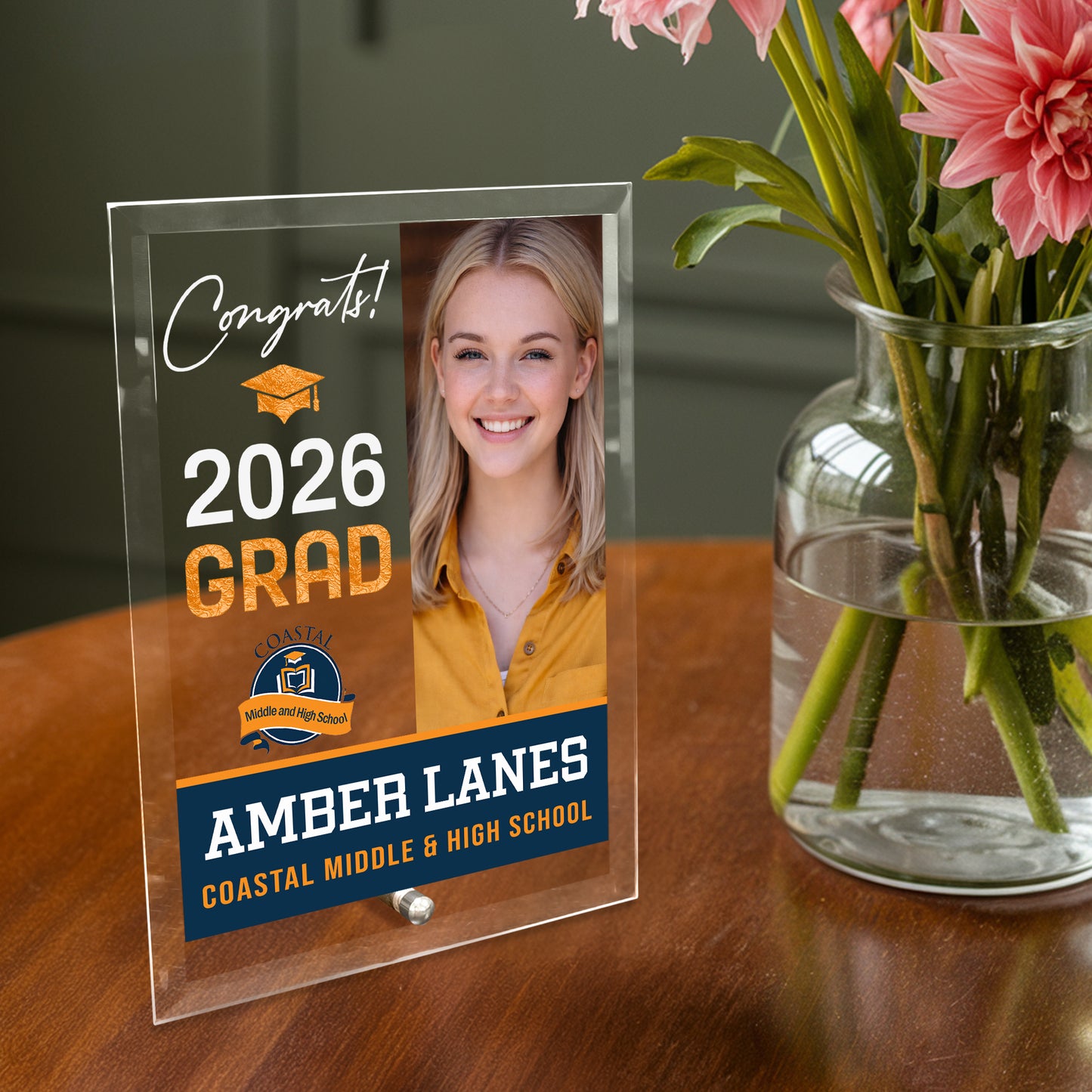 Coastal Middle & High School Glass Plaque Design 4