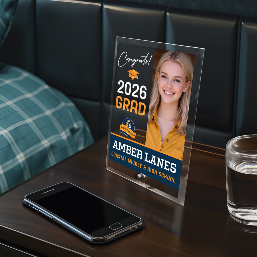 Coastal Middle & High School Glass Plaque Design 4