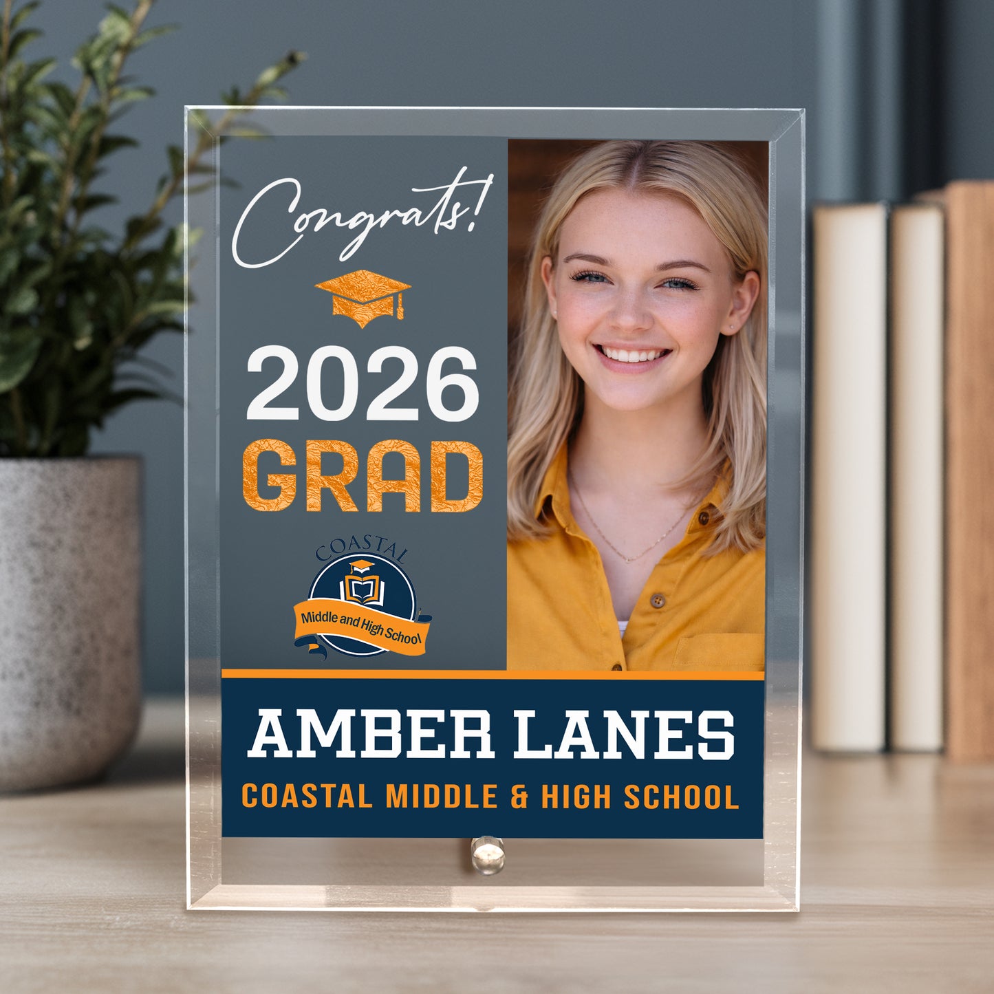 Coastal Middle & High School Glass Plaque Design 4
