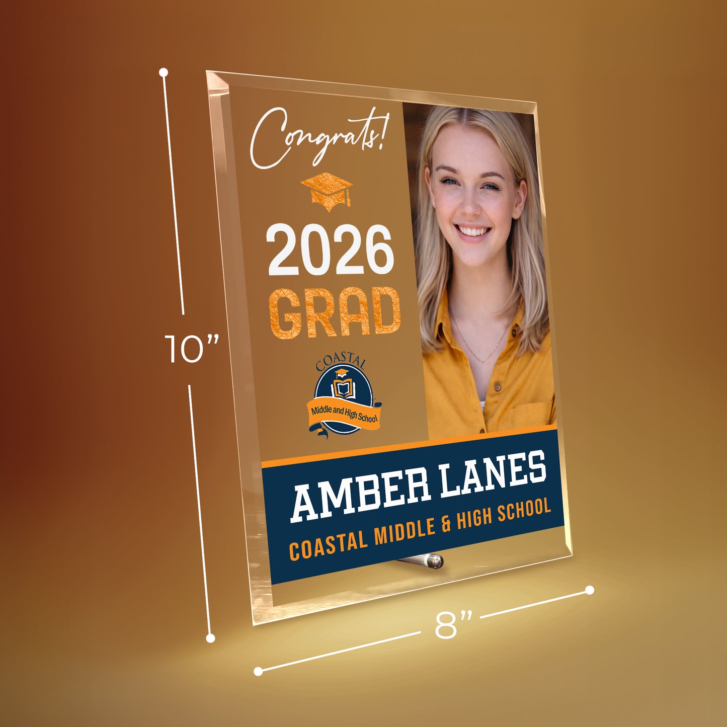 Coastal Middle & High School Glass Plaque Design 4