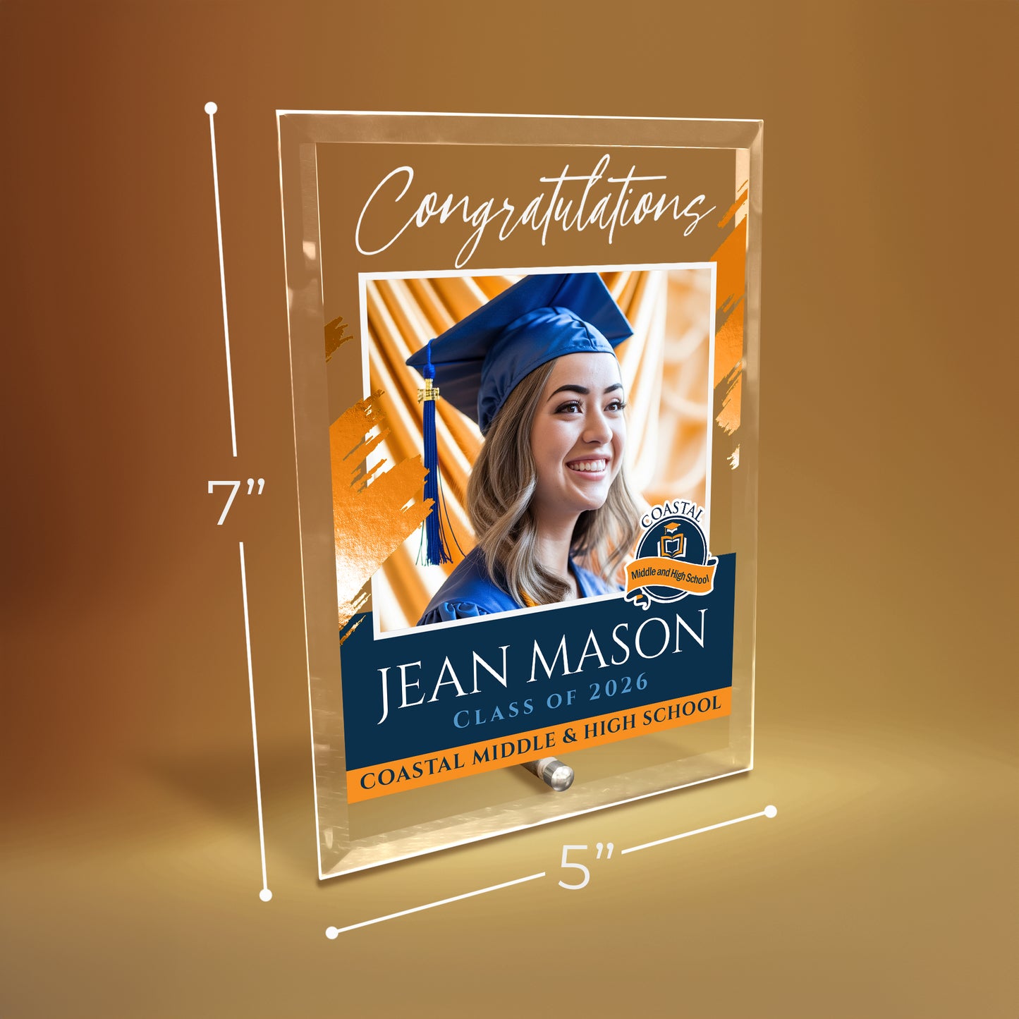 Coastal Middle & High School Glass Plaque Design 5