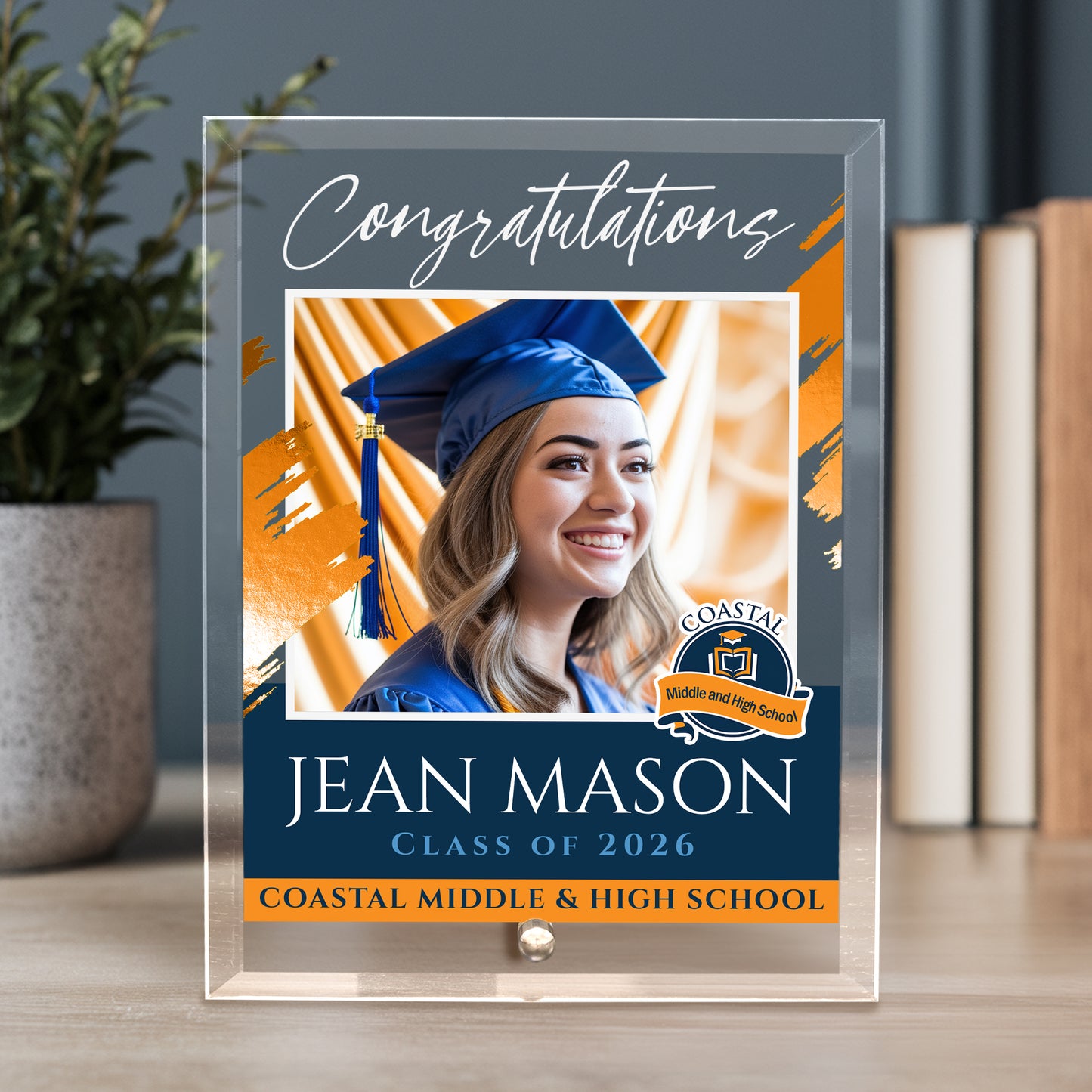 Coastal Middle & High School Glass Plaque Design 5