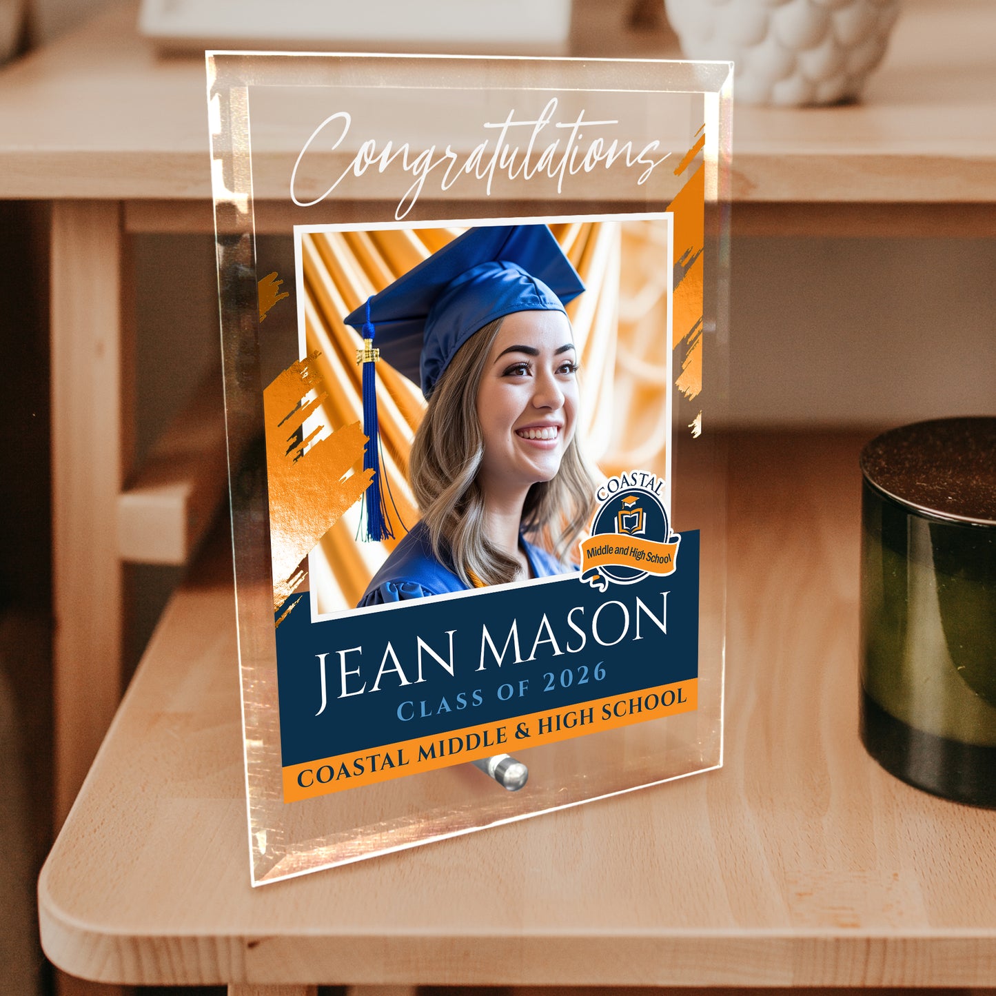 Coastal Middle & High School Glass Plaque Design 5