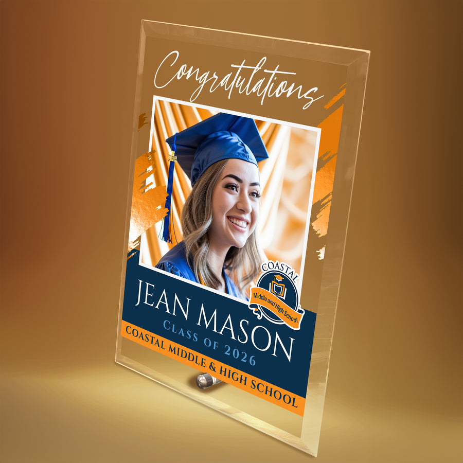 Coastal Middle & High School Glass Plaque Design 5