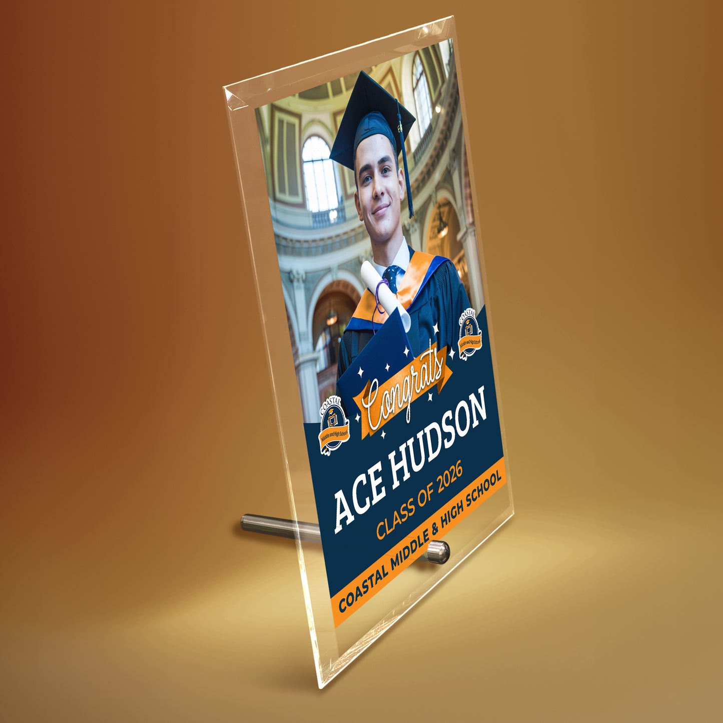 Coastal Middle & High School Glass Plaque Design 6