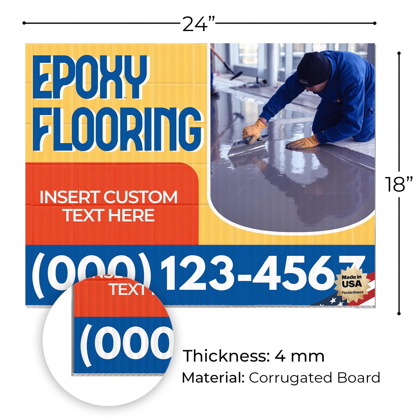 Epoxy Flooring Services Yard Sign Design 1 -  BFS-EPXY-24X18-DS-D1-BFS-EPXY-24X18-SS-D1