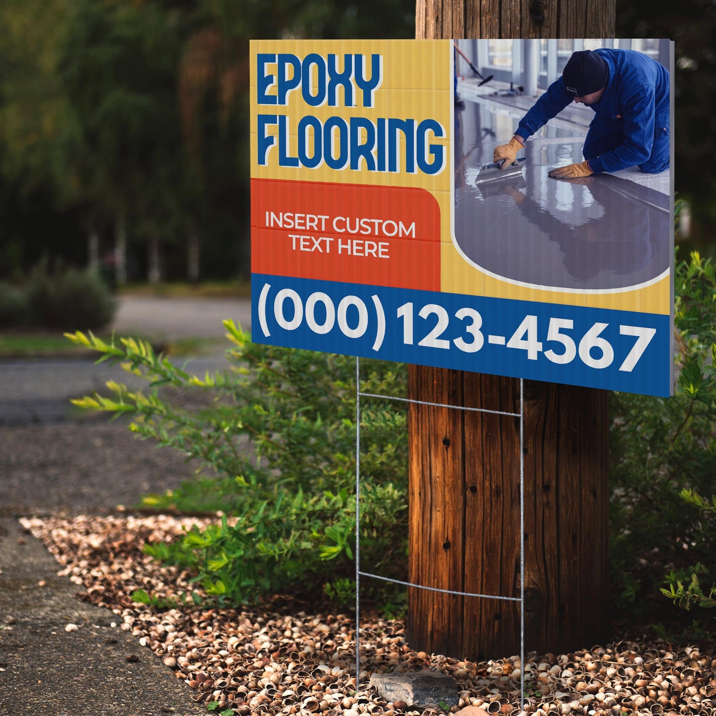 Epoxy Flooring Services Yard Sign Design 1 -  BFS-EPXY-24X18-DS-D1-BFS-EPXY-24X18-SS-D1
