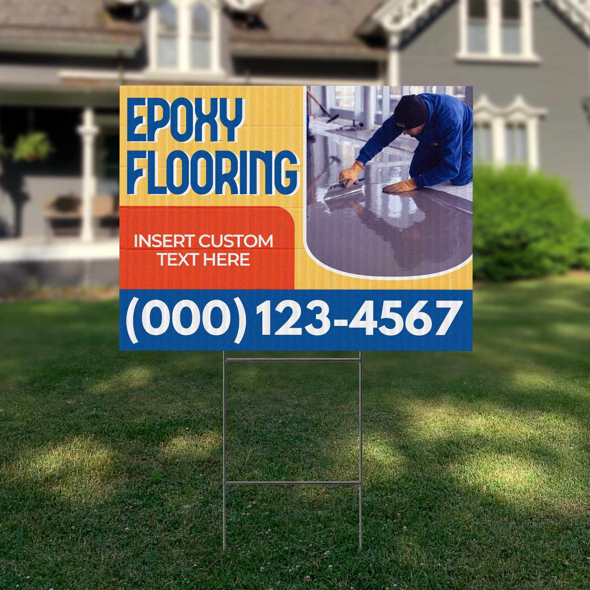 Epoxy Flooring Services Yard Sign Design 1 -  BFS-EPXY-24X18-DS-D1-BFS-EPXY-24X18-SS-D1