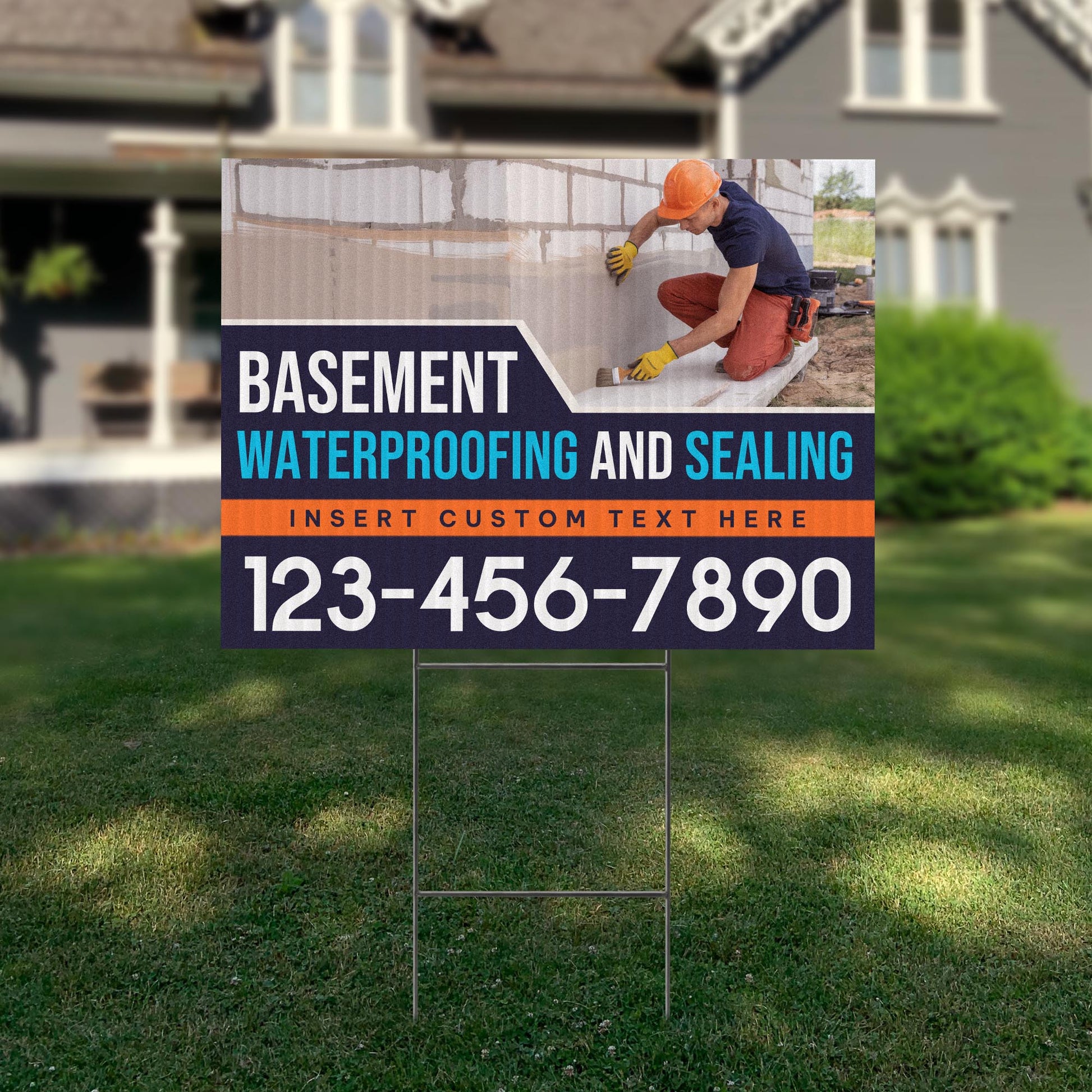 Basement Waterproofing and Sealing Services Yard Sign Design 1 -  BFS-BSMNT-24X18-DS-D1-BFS-BSMNT-24X18-SS-D1