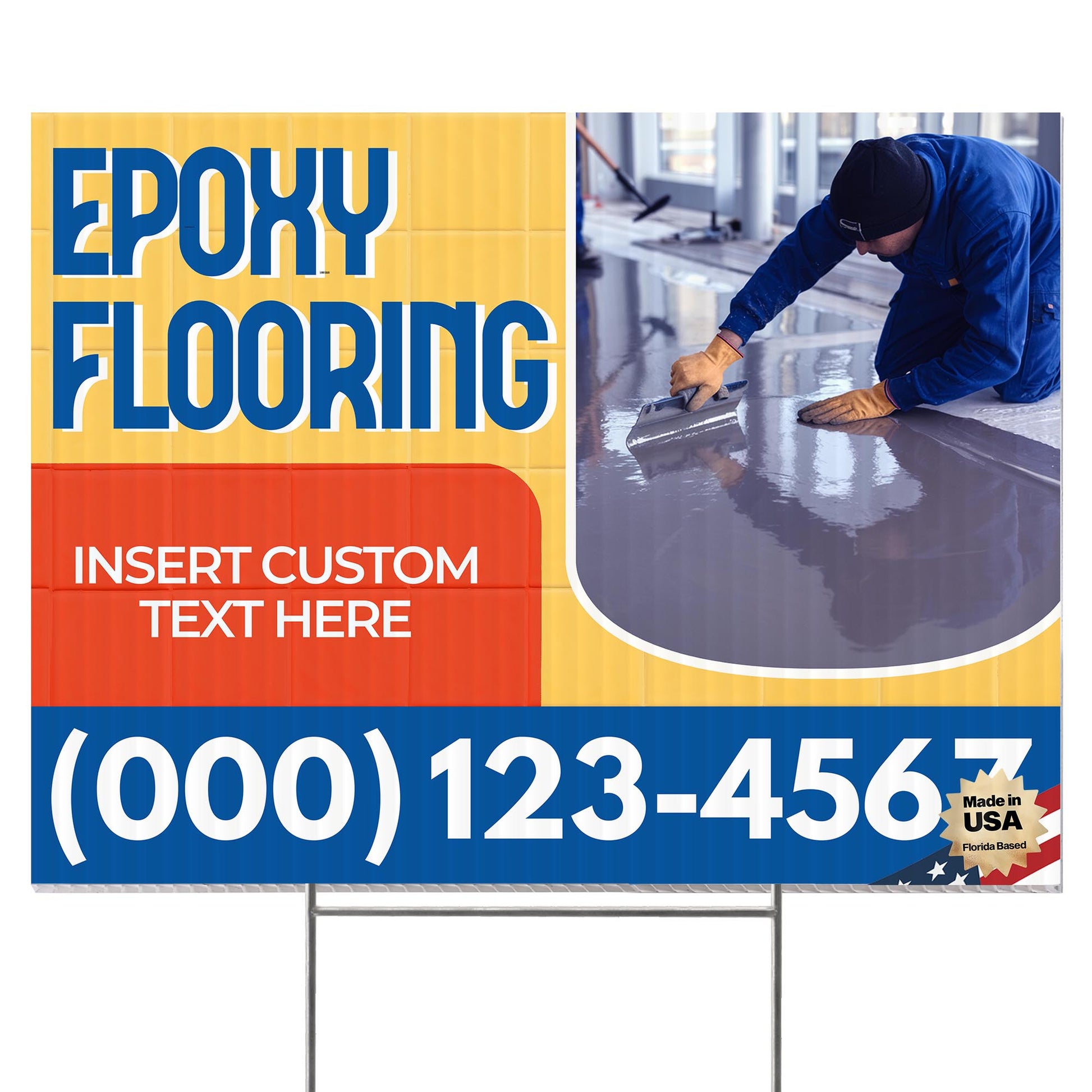 Epoxy Flooring Services Yard Sign Design 1 -  BFS-EPXY-24X18-DS-D1-BFS-EPXY-24X18-SS-D1