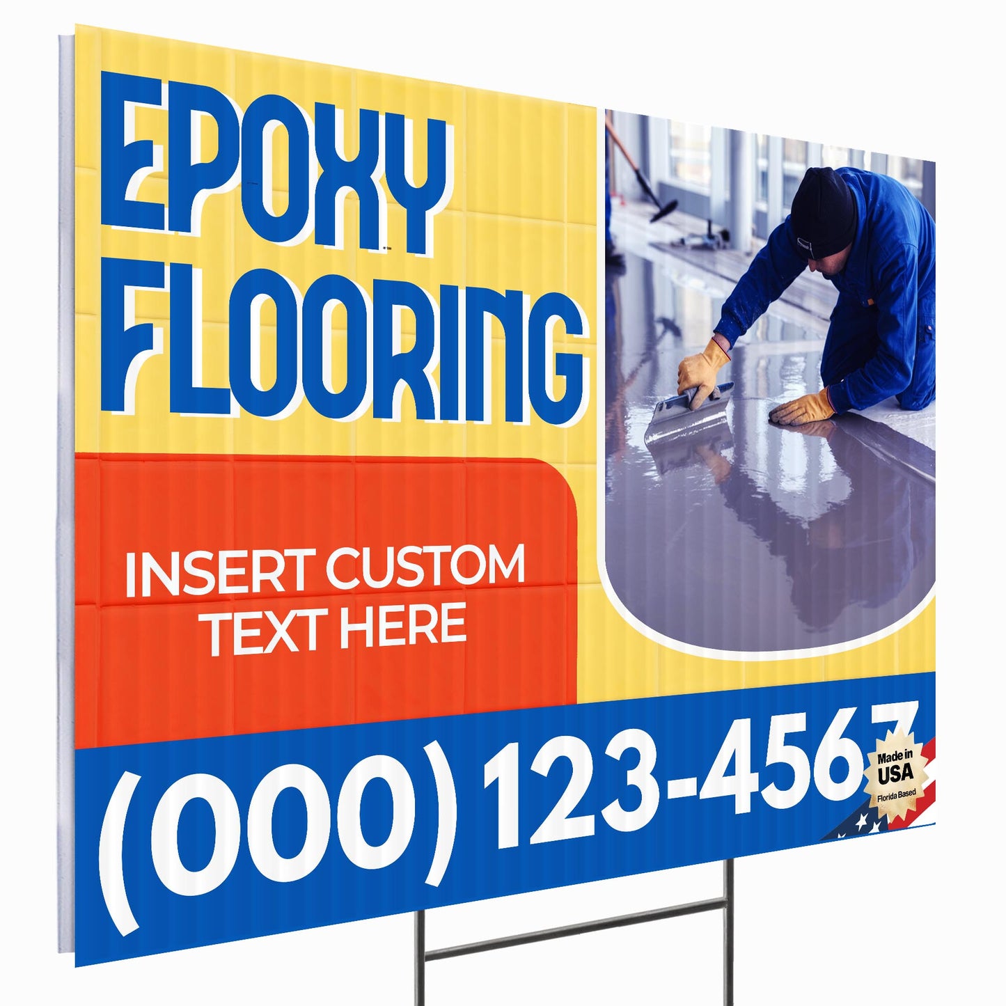 Epoxy Flooring Services Yard Sign Design 1 -  BFS-EPXY-24X18-DS-D1-BFS-EPXY-24X18-SS-D1