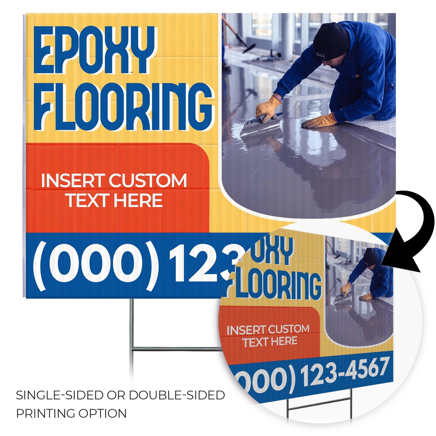 Epoxy Flooring Services Yard Sign Design 1 -  BFS-EPXY-24X18-DS-D1-BFS-EPXY-24X18-SS-D1