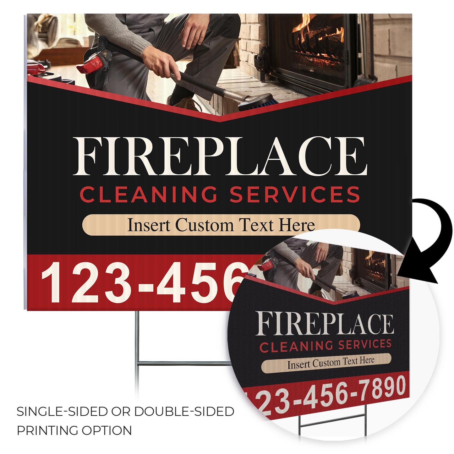 Fireplace Cleaning Services Yard Sign Design 1